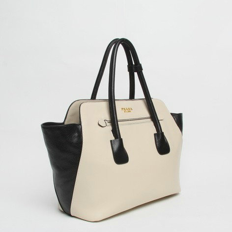 2014 Prada Original Soft Calfskin Tote Bag BN2673 offwhite